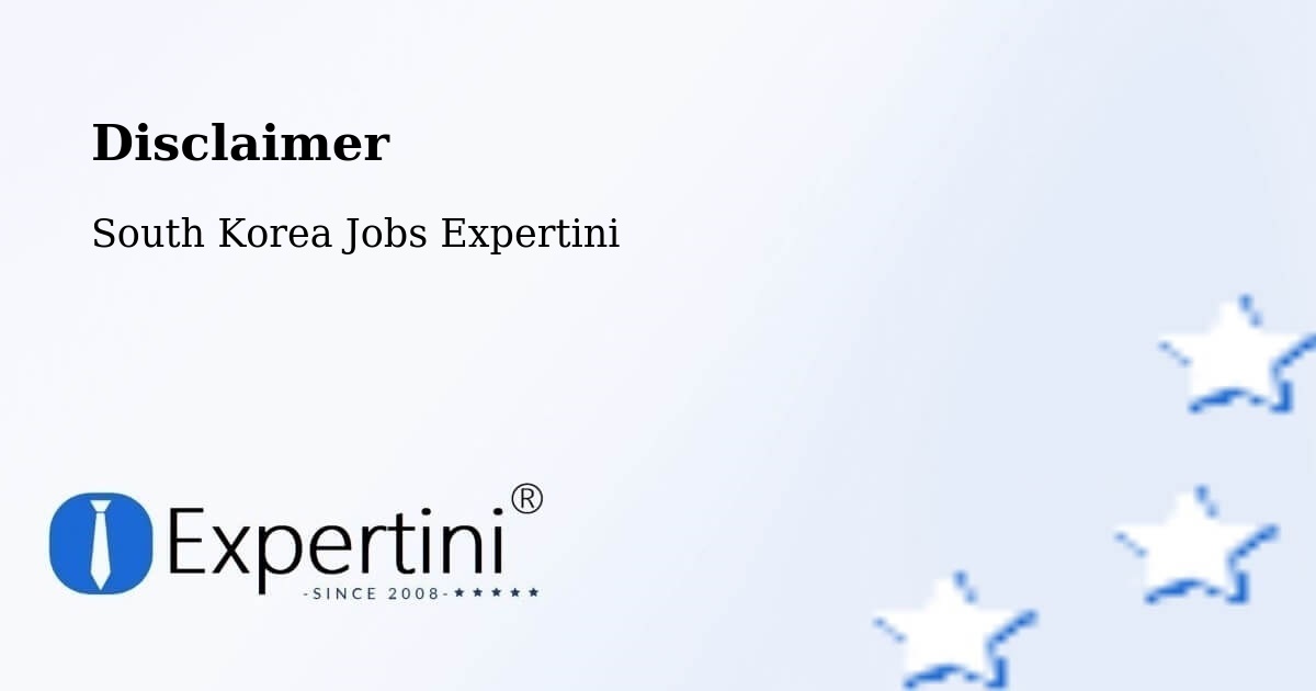 Disclaimer – Suncheon Si - South Korea Jobs Expertini